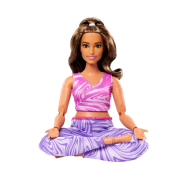 Barbie Made To Move Fashion Doll Brunette With Curvy Body Removable Top Pants 22 Bendable Joints