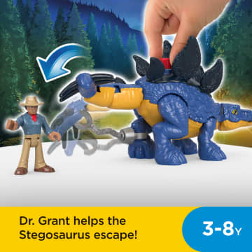 Imaginext Jurassic World Dominion Stegosaurus Dinosaur & Dr. Grant Poseable Figure Set - Image 2 of 6