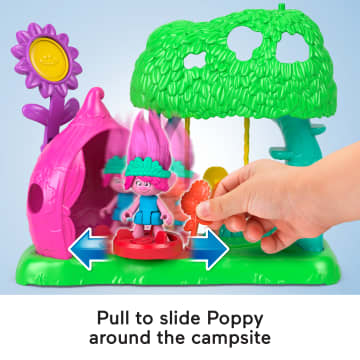 Imaginext Dreamworks Trolls Flower Fun Campsite Playset With Poppy Figure & 4 Play Pieces - Image 3 of 6