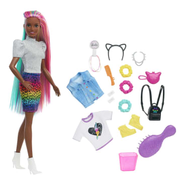Barbie Fashion & Beauty Boneca Penteado Arco-íris Animal Print Castanha - Image 1 of 6