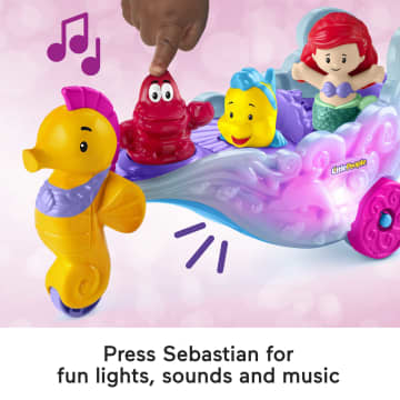 Disney Princess Ariel's Light-Up Sea Carriage Little People Musical Vehicle For Toddlers - Image 3 of 6