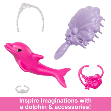 Barbie “Brooklyn” Mermaid Doll With Color Change Feature, Pet Dolphin And Accessories - Image 5 of 6