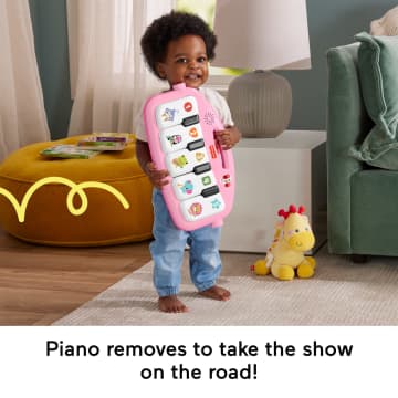 Fisher-Price Glow And Grow Kick & Play Piano Gym Baby Playmat With Musical Learning Toy, Pink - Image 5 of 6