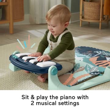 Fisher-Price Baby Gym Playmat With Kick & Play Piano And Tummy Time Toys, Navy Fawn - Image 4 of 6