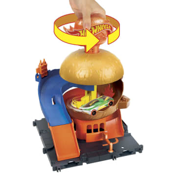 Hot Wheels City Pista de Juguete Tienda de Hamburguesas - Imagen 3 de 6