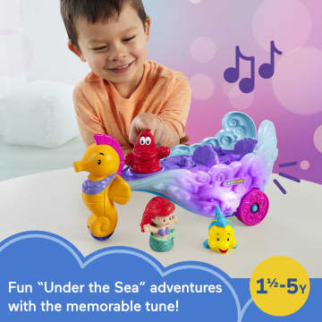 Disney Princess Ariel's Light-Up Sea Carriage Little People Musical Vehicle For Toddlers - Image 2 of 6