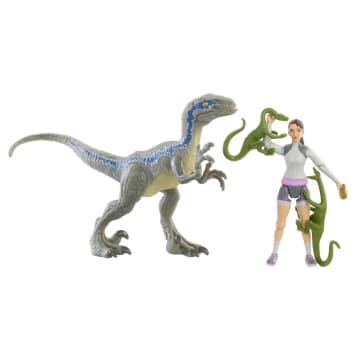 Jurassic World Dinosaurio de Juguete Yaz, Velociraptor, Compys y Compass - Imagem 3 de 6