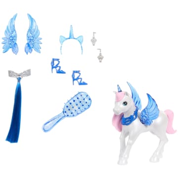Barbie  65Anniversaire  Poupée et Animal  Licorne Ailée, Ch. Bleus - Image 5 of 6