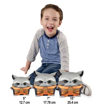 Marvel Cuutopia Plush Rocket, 10-In Soft Rounded Pillow Doll, Collectible Superhero Stuffed Animal - Imagem 2 de 5