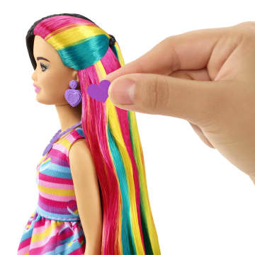 Barbie Totally Hair Boneca Vestido Listrado Colorido - Image 4 of 6