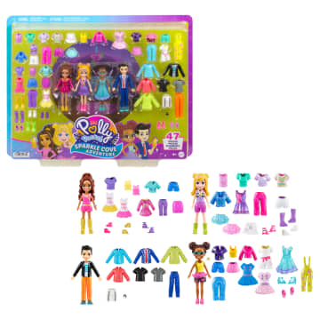 Polly Pocket Sparkle Cove Adventure Fashion Pack Playset With 4 Dolls & 45+ Total Pieces - Image 1 of 6