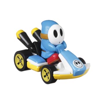 Hot Wheels Mario Kart Veículo de Brinquedo Kart Padrão Shy Guy Azul Claro - Image 1 of 4