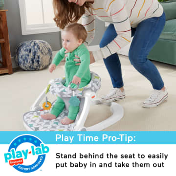 Fisher-Price Sit-Me-Up Floor Seat Portable Baby Chair With 2 Toys, Starlight Bursts - Image 5 of 6