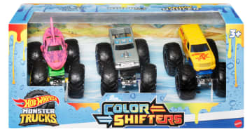 Hot Wheels Monster Trucks 1:64 Color Shifters 3-Pack, Toy Trucks For Kids - Imagem 1 de 1