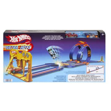 Hot Wheels Action Ultra Hots Wild Drive Drag Race Track Set Gift For Kids 4 Years Older