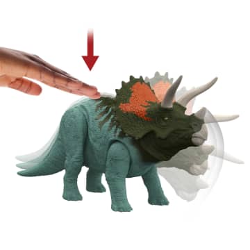 Jurassic World Dinossauro de Brinquedo Triceratops Ruge e Ataca - Imagen 4 de 6