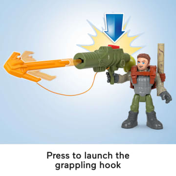 Imaginext Jurassic World Owen Grady & Blue, Track & Trail Dino Pack, 12-Piece Dinosaur Toys - Imagem 3 de 6