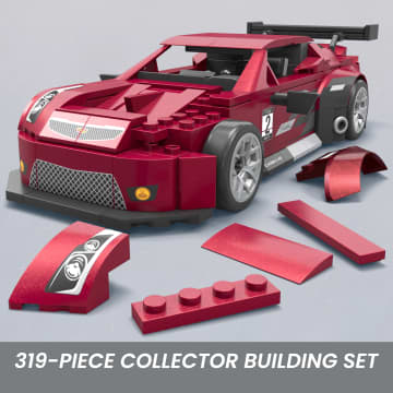 MEGA Hot Wheels Cadillac ATS V R Vehicle Building Toy Kit 319 Pieces for Collectors Mattel