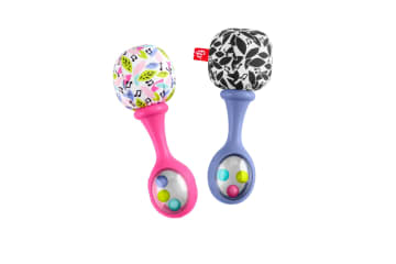 Fisher-Price Rattle ‘n Rock Maracas Set Of 2 Baby Rattles, Newborn Toys, Pink - Image 4 of 6