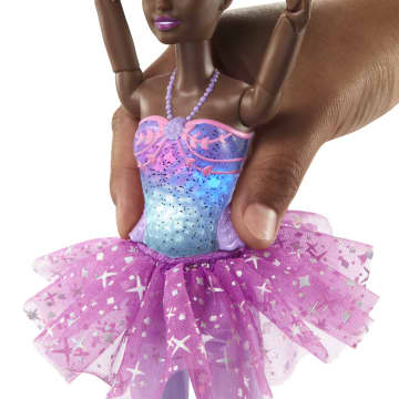 Barbie Fantasia Boneca Bailarina Luzes Brilhantes Roxa - Imagem 3 de 5