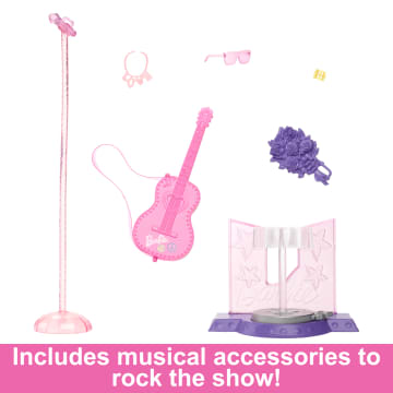 Barbie Pop Star Doll with Brown Hair & Pink Guitar - Image 4 of 6