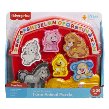 Fisher-Price Laugh & Learn Farm Animal Puzzle Shape Sorting Baby Toy With Music & Sounds - Imagen 6 de 6