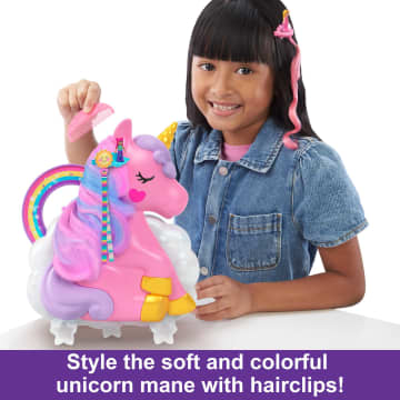 Polly Pocket Mini Toys, Rainbow Unicorn Salon Playset With 2 Dolls And 20+ Accessories - Image 2 of 6