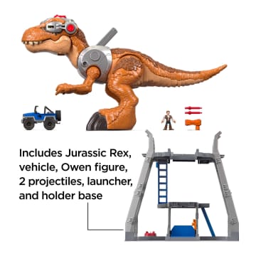Imaginext Jurassic World Owen Grady And T. Rex Dinosaur Toy With Lights & Motion, 7-Piece Set - Image 4 of 5