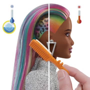 Barbie Fashion & Beauty Boneca Penteado Arco-íris Animal Print Castanha - Image 4 of 6