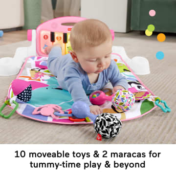 Fisher Price Glow And Grow Kick Play Piano Gym Baby Learning Toy With 2 Maracas Pink