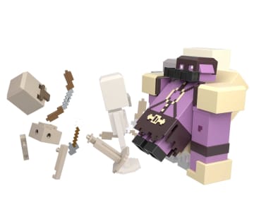 Minecraft Legends Figura de Brinquedo Pacote Fidget Porco-Tatu vs Esqueleto de 3.25