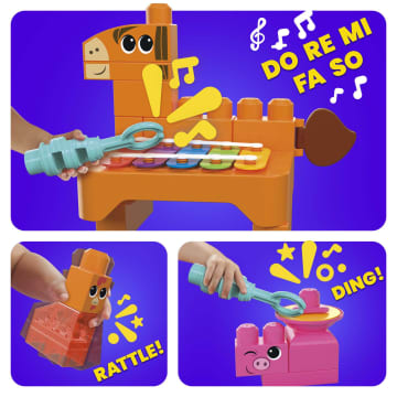 MEGA BLOKS Fisher Price Musical Farm Band Sensory Block Toy (45 Pieces) For Toddler - Imagem 3 de 6