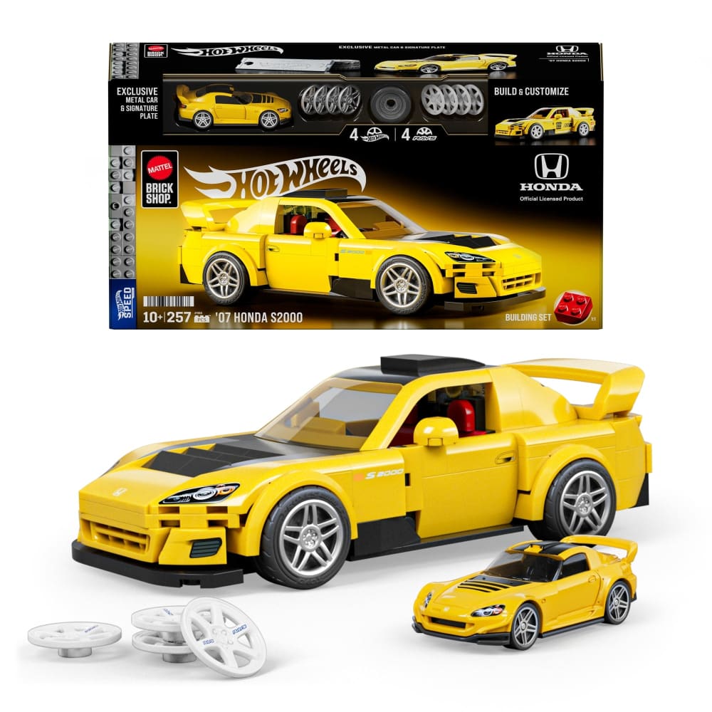ミニカー HotWheels BRICK SHOP '07 HONDA S2000 Mattel Brick Shop Hot Wheels '07 Honda S2000 Building Toy Kit