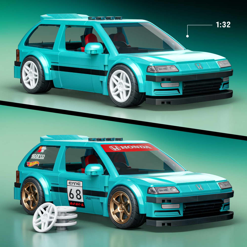 Mattel Brick Shop Hot Wheels Custom '90 Honda Civic EF Building