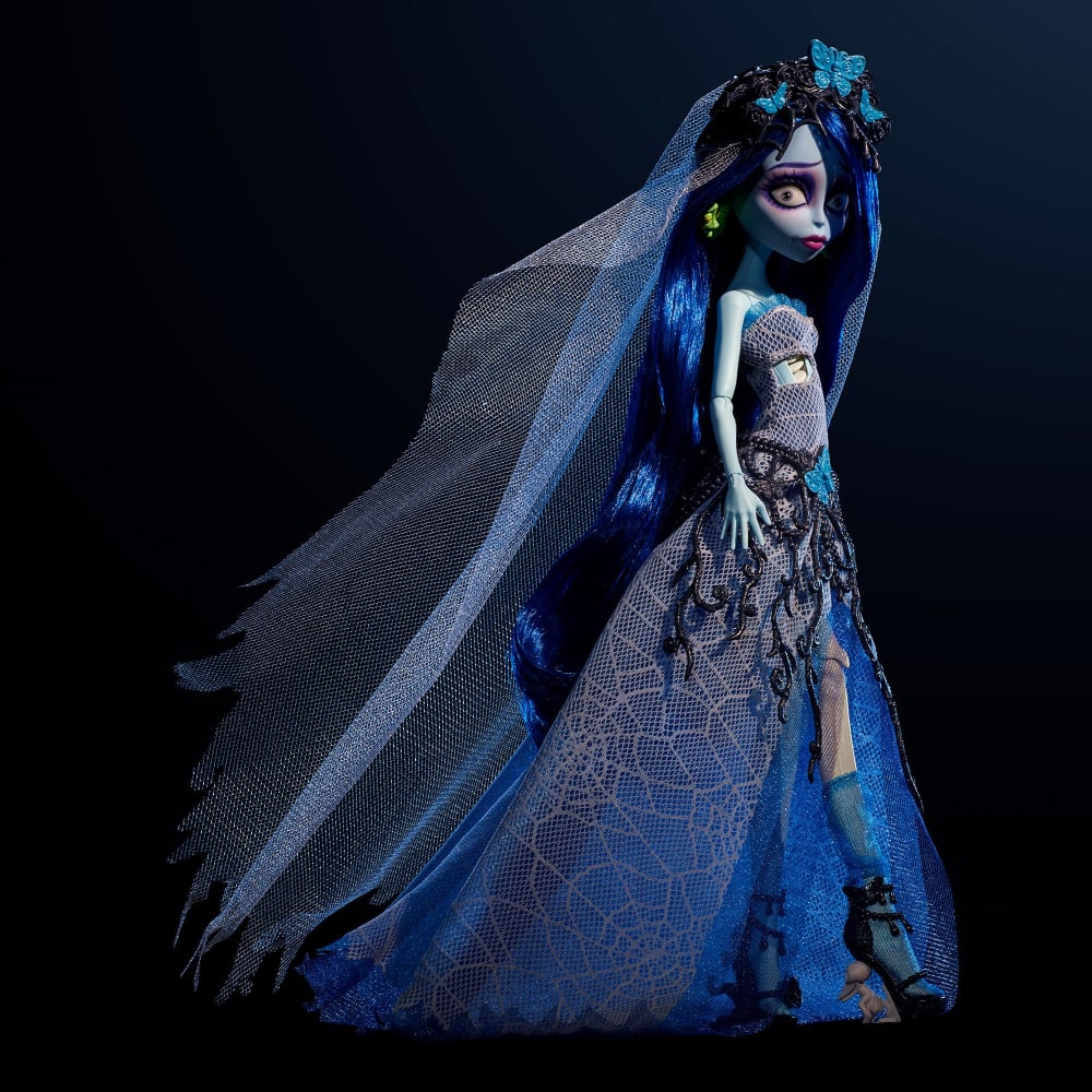 corpse bride blue dress Monster High Tim Burton's Doll Color:ROSE MARMALADE Mod 1960s Style Haute Couture Wedding Dress Blue wig You’ll fall in love