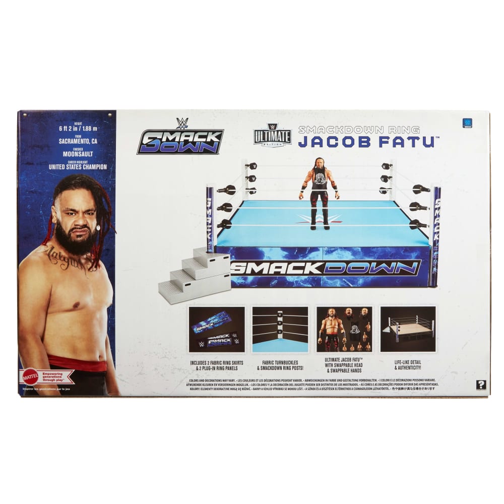 WWE Smack Down Wrestling Ring and WWE Ultimate Edition Jacob Fatu
