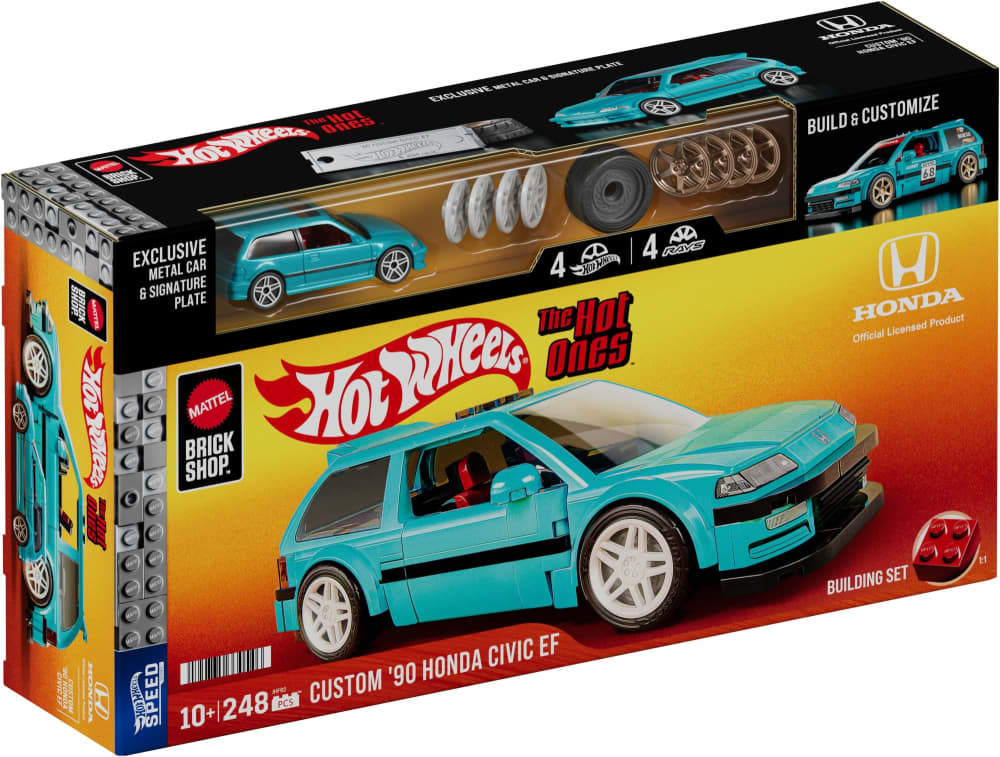 Mattel Brick Shop Hot Wheels Custom '90 Honda Civic EF Building