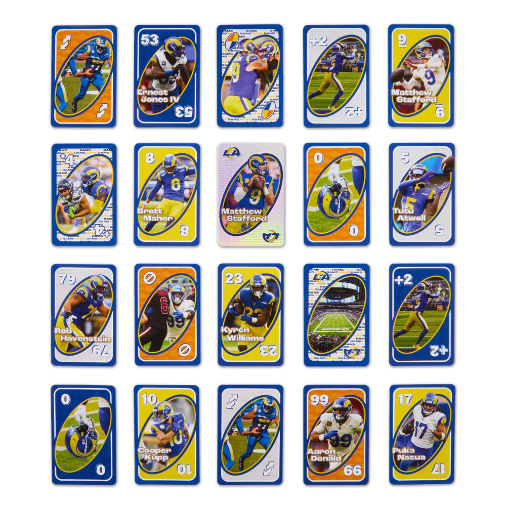 UNO Fandom NFL Los Angeles Rams Game Deck | Mattel Creations