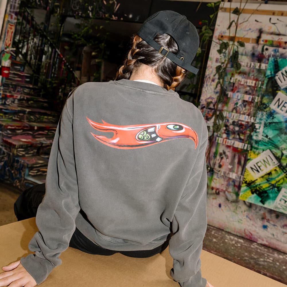 Hot Wheels x Kenny Scharf Black Embroidered Sweatshirt | Mattel