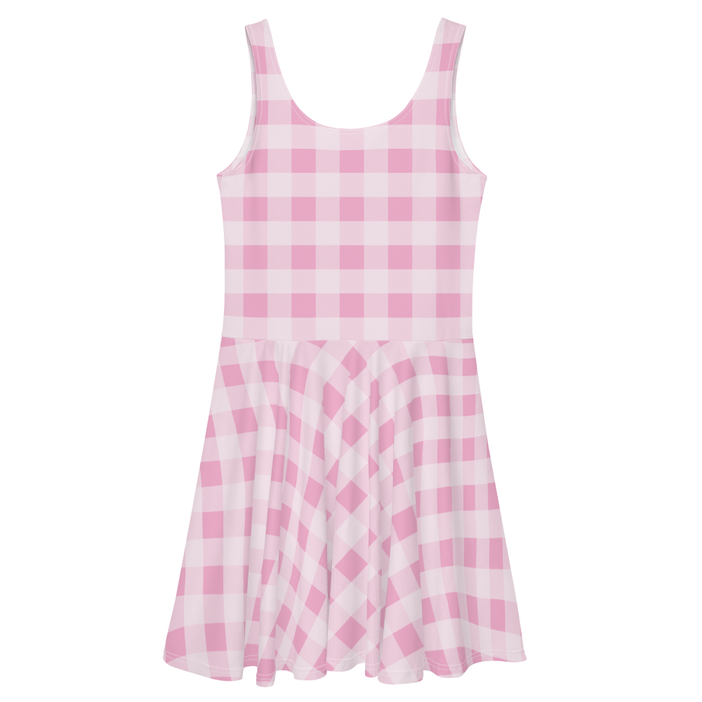 Barbie the Movie Gingham Print Dress - Pink Checkered, 3XL, Female, Polyester/Spandex Barbie the Movie Gingham Print Dress - Pink Checkered, 3XL, Female, Polyester/Spandex