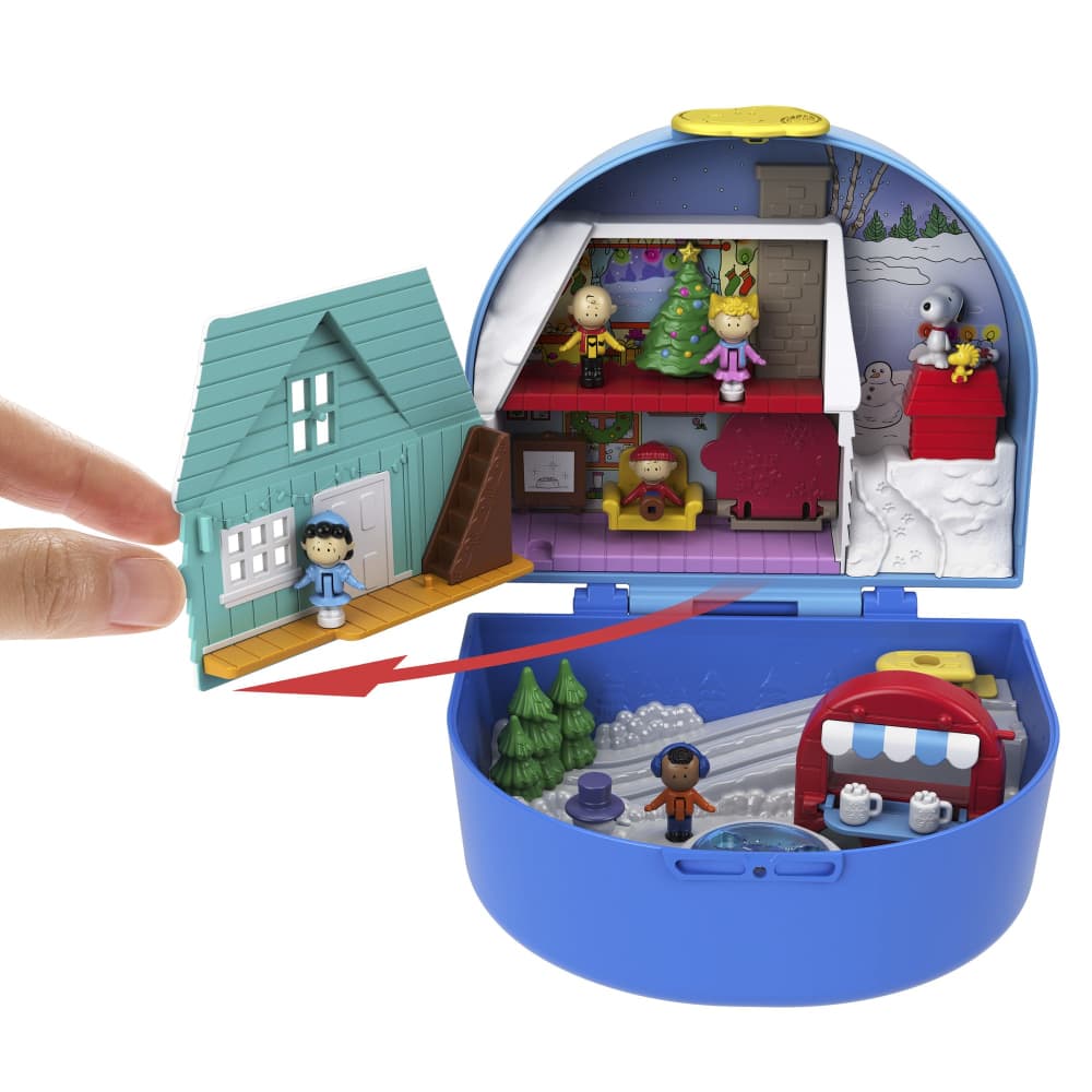 ピーナッツファミリー ポケットドール3体&ベル Polly Pocket Dolls and Playset, Collector Peanuts Compact | Mattel