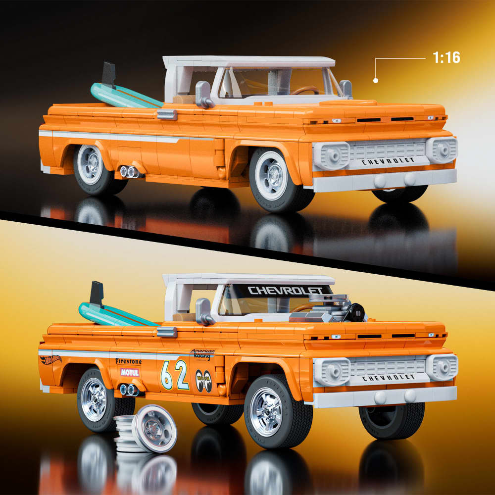 Mattel Brick Shop Hot Wheels Custom '62 Chevy Pickup Building Set