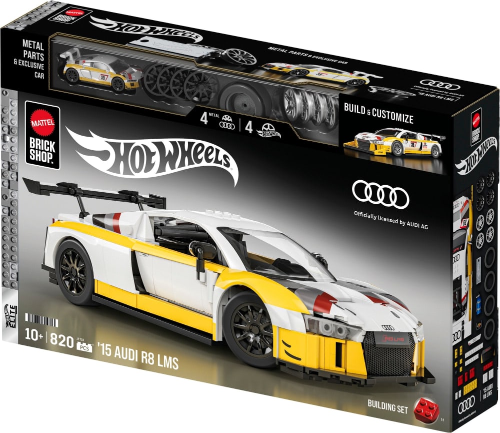 Hot Wheels Audi R8 LMS ビルドセット Mattel Brick Shop Hot Wheels '15 Audi R8 LMS Building Toy Kit