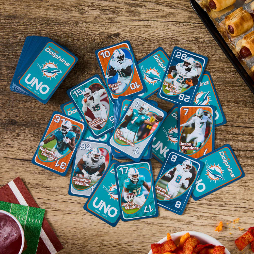 UNO Fandom NFL Miami Dolphins Game Deck | Mattel Creations