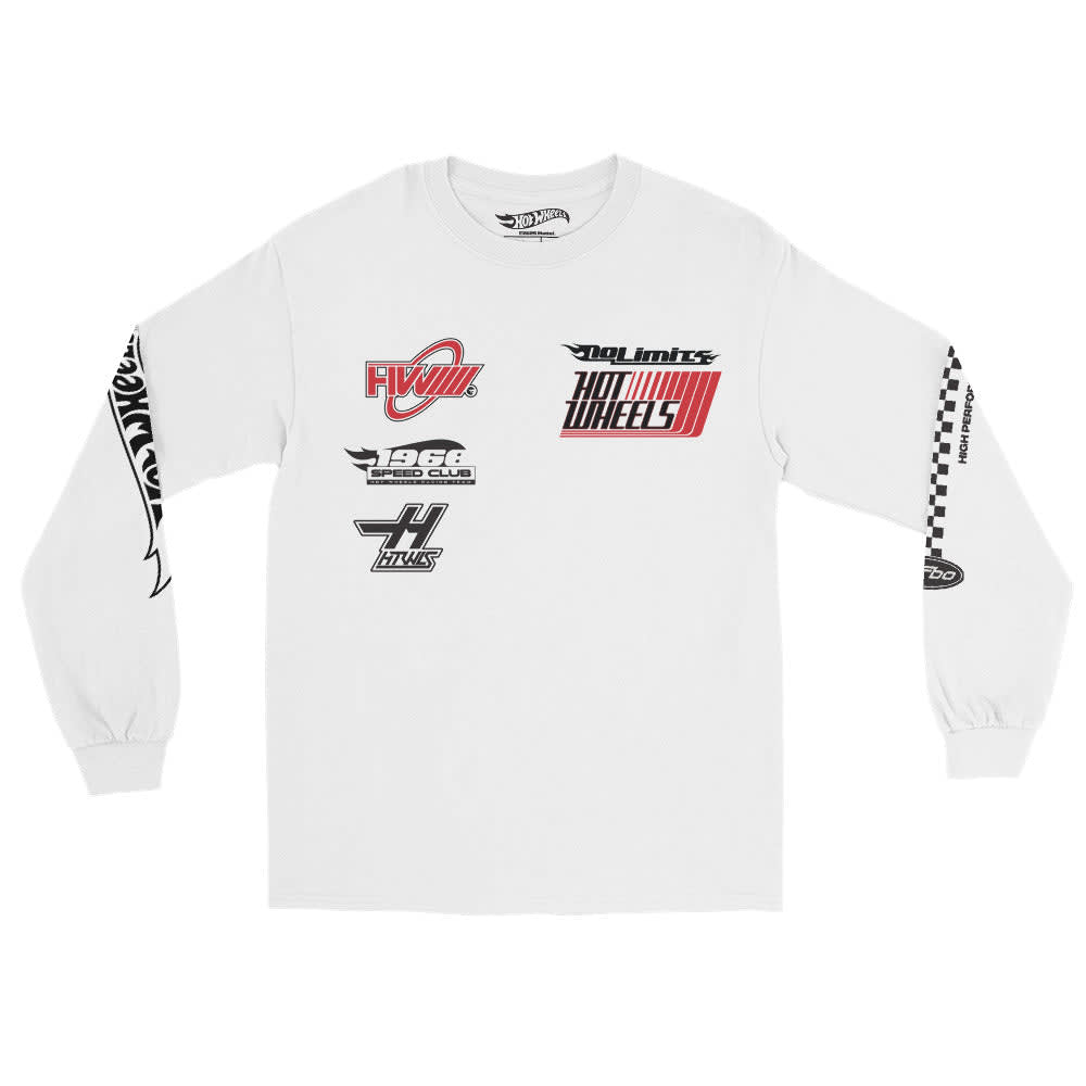 Hot Wheels Racing White Long Sleeve T-Shirt | Mattel Creations