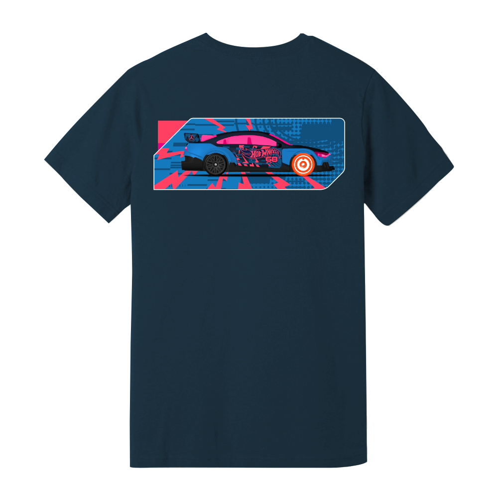 Hot Wheels x Mercedes Benz Embroidered Navy T-Shirt | Mattel Creations