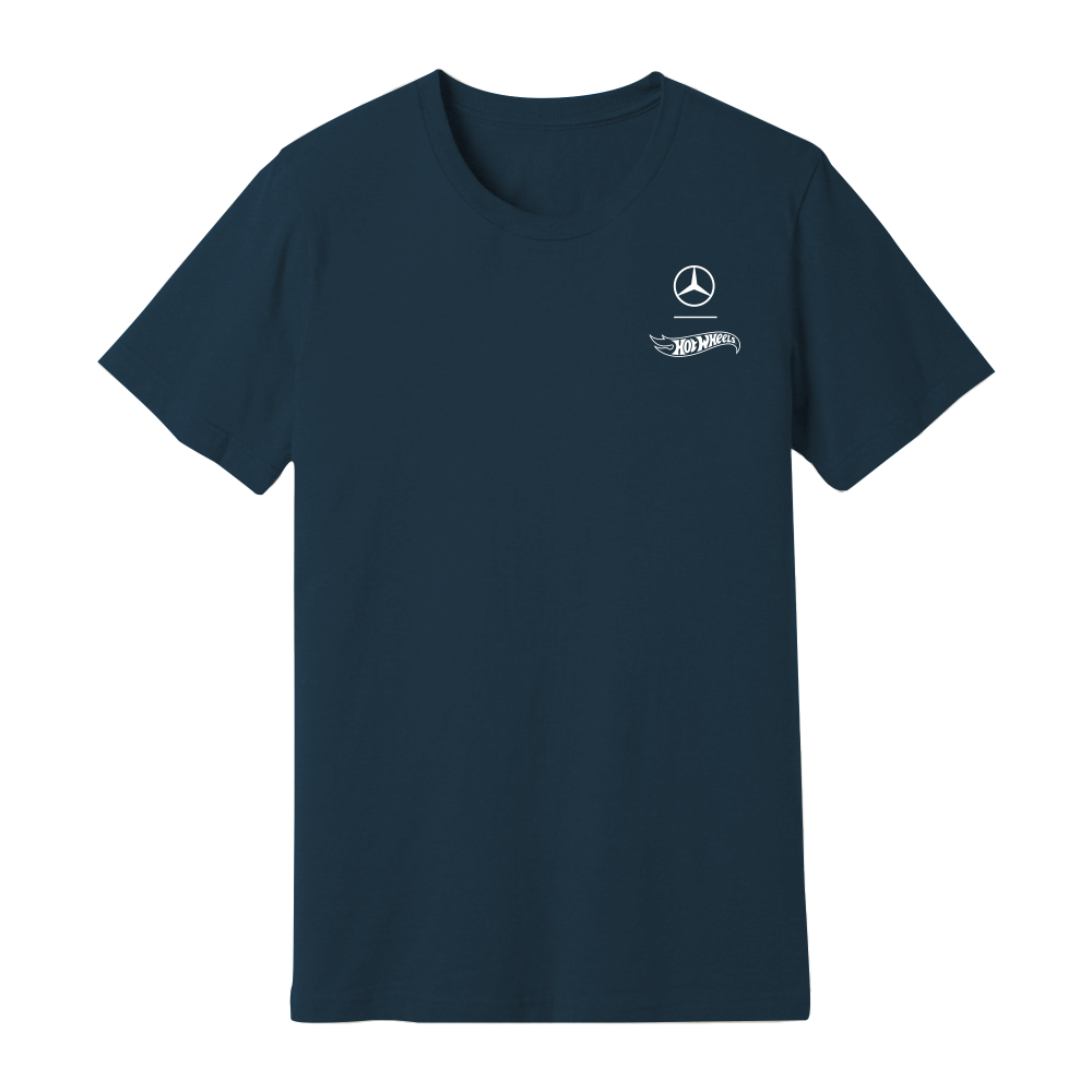Hot Wheels x Mercedes Benz Embroidered Navy T-Shirt | Mattel Creations