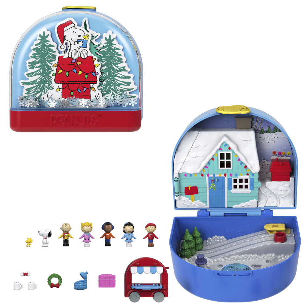 ピーナッツファミリー ポケットドール3体&ベル Polly Pocket Dolls and Playset, Collector Peanuts Compact | Mattel