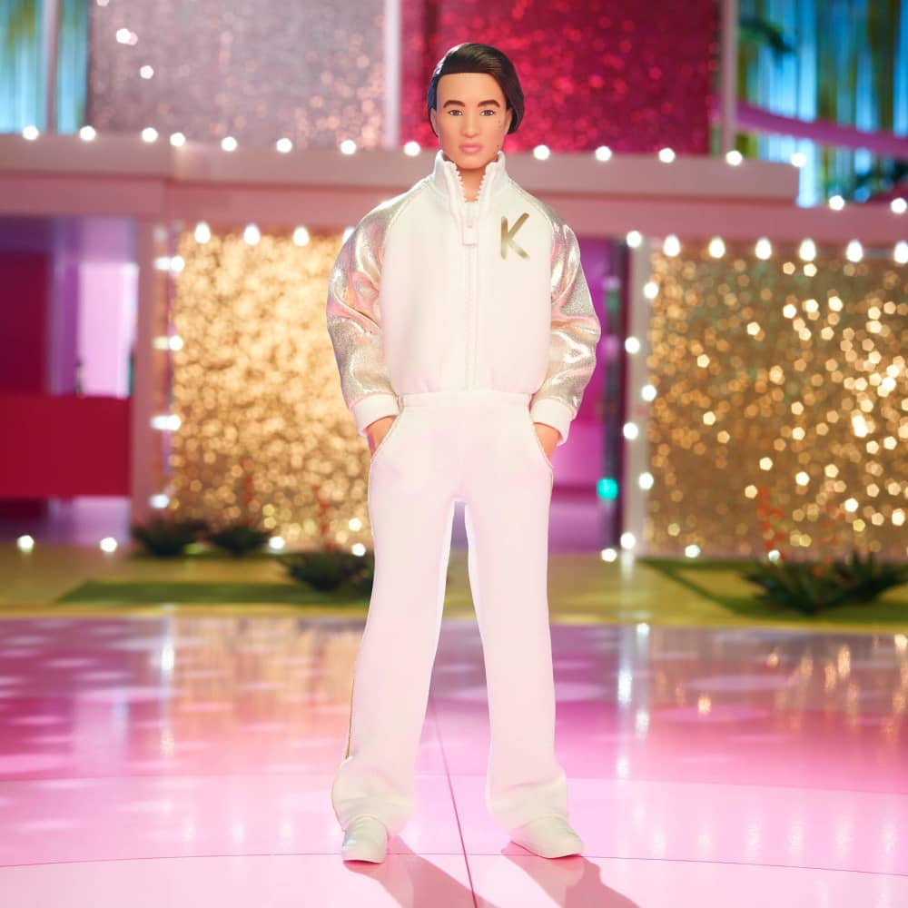 Ken Doll In White and Gold Tracksuit – Barbie The Movie | Mattel Creations