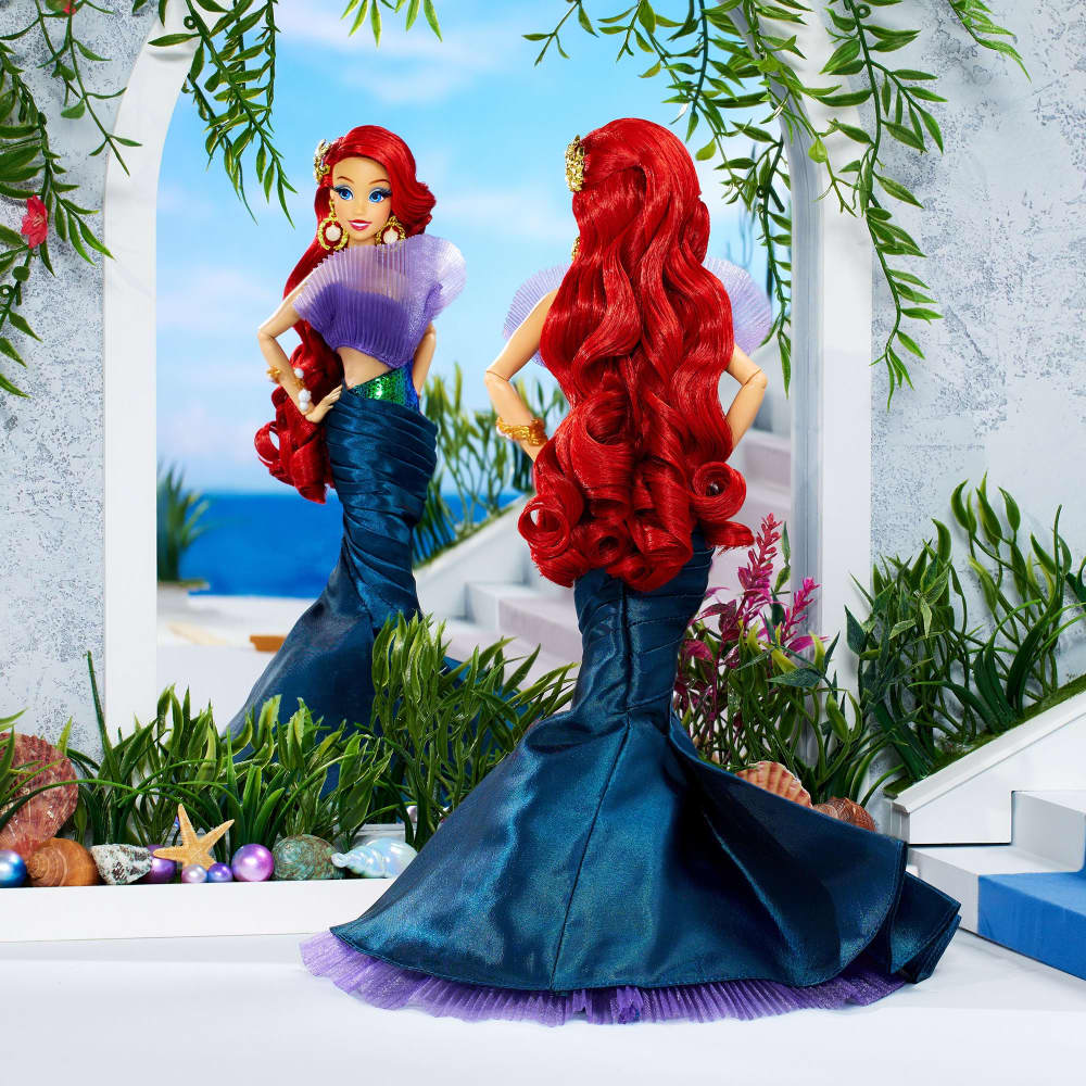 dark blue plus size dress Disney Princess Ariel Blue Dress Mini Gold Glitter Toddler Doll New wi – I  Love Characters main image 0